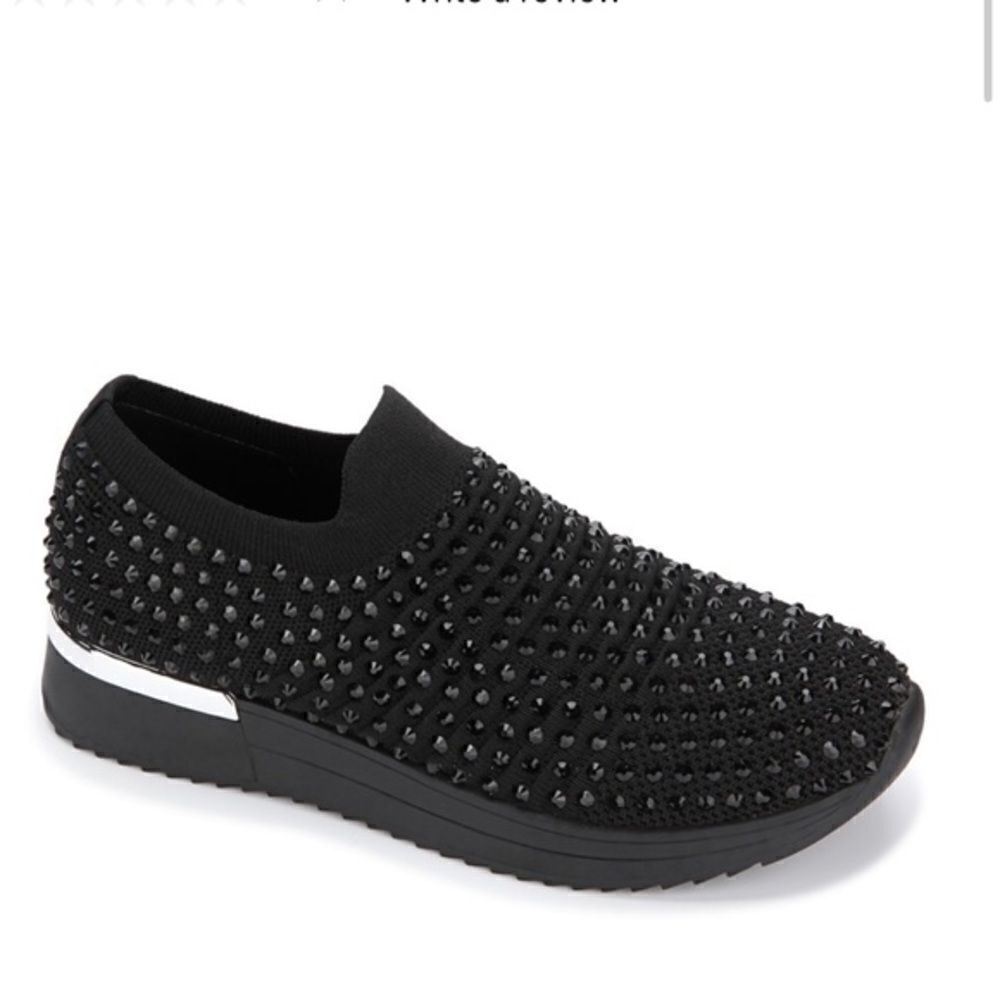 Kenneth Cole Cameron Jewel Jogger Black Slip On Sneakers